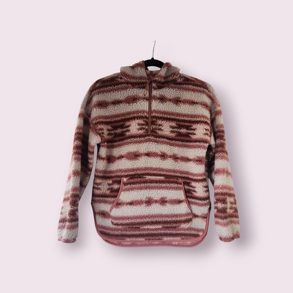 Old Navy Girls Sz 10 Sherpa Half Zip Hoodie Pullover Jacket Cozy Warm Fleece - Picture 2 of 9